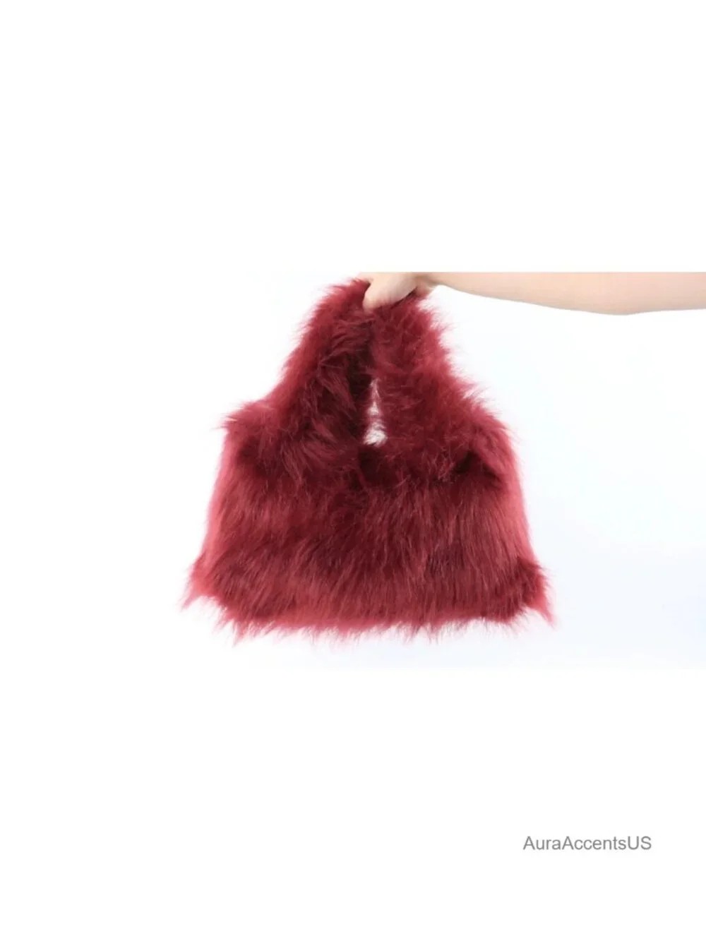 Faux Fur Hobo Tote Handbag Fuzzy Lightweight Top Handle Purse for Women